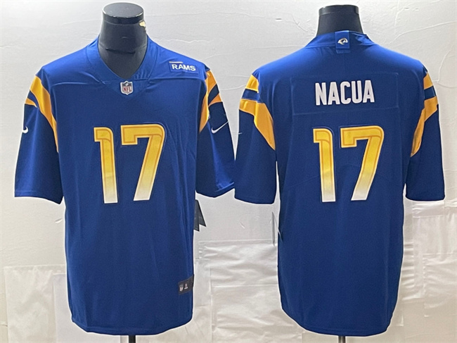 Men's Los Angeles Rams #17 Puka Nacua Blue Vapor Untouchable Limited Football Stitched Jersey - Click Image to Close